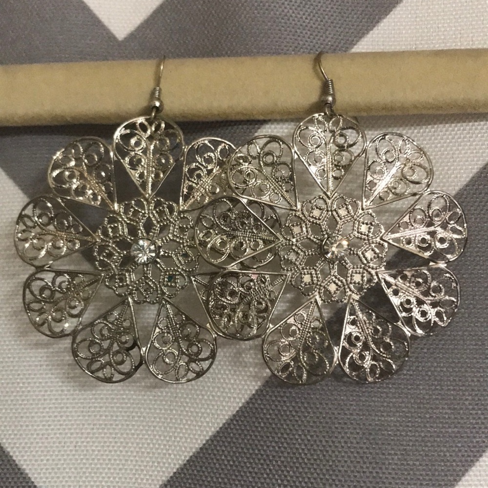 Silver snowflake earrings